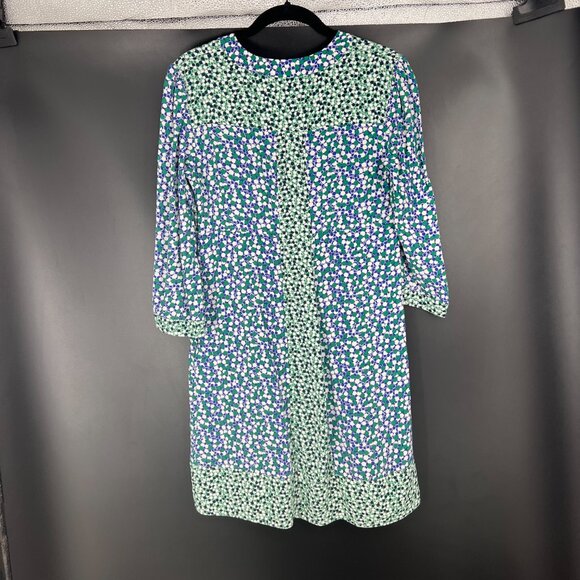 Boden Mollie Dress Dot Print Blue, White and Green Quarter Length Sleeve - Picture 9 of 10